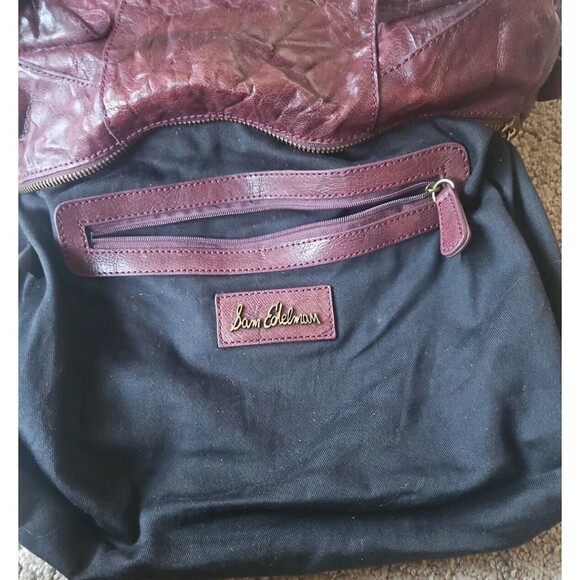 NWOT Sam Edelman Burgundy Leather Patchwork Studded Boho Shoulder Crossbody Bag - Picture 14 of 16